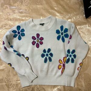 Wild Fable Floral Patterned Cream Sweatshirt